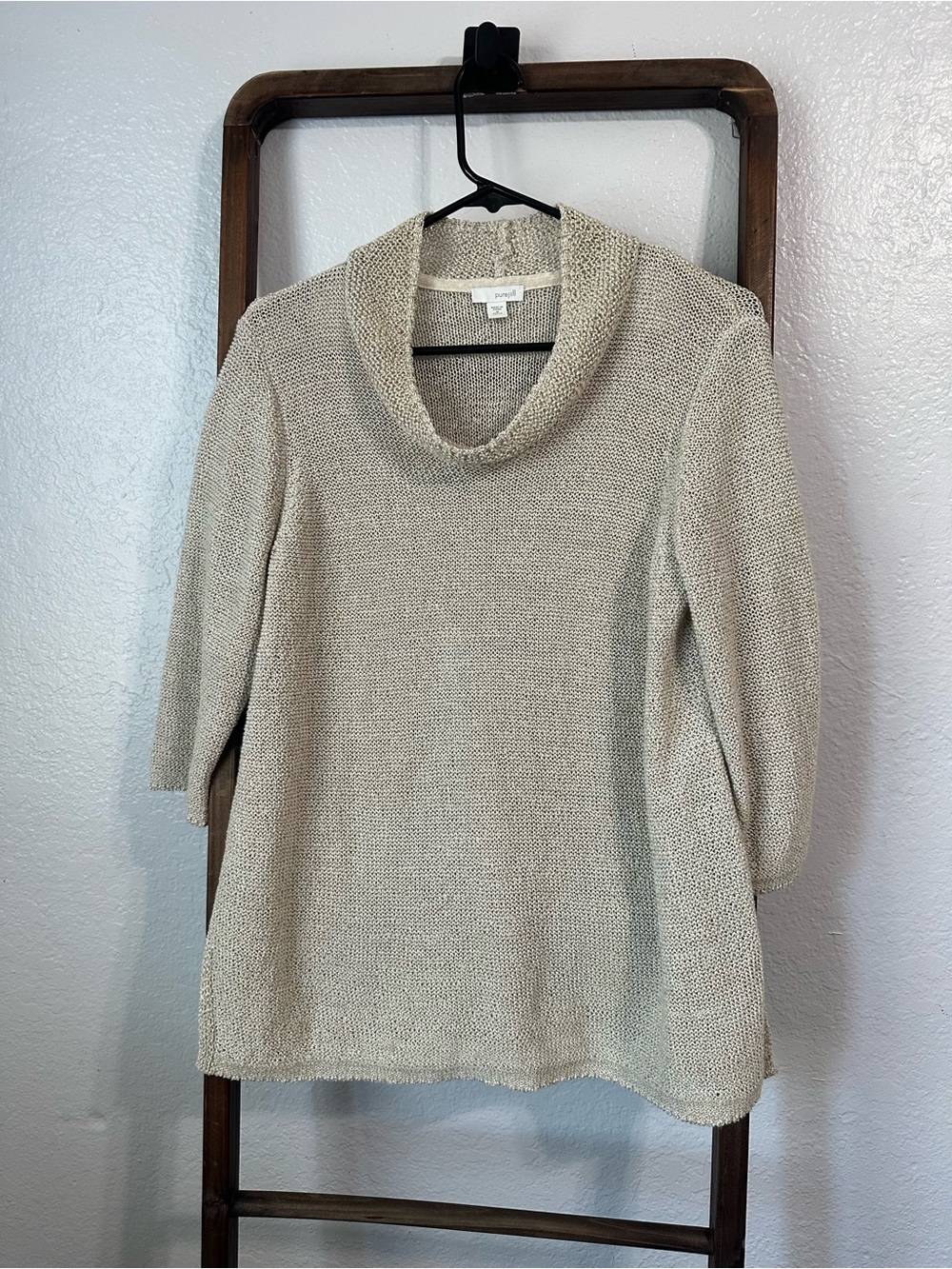 J. Jill Cream Cowl Neck Sweater